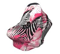 Abstract Zebra Striped Nursing Cover 360° Full Coverage Wildlife Animal Stretch Scarf for Breastfeeding and Car Seat Cover Fit for Most Pushchairs and Prams