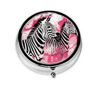 Abstract Zebra Striped Small Pill Box 3 Compartment Portable Pill Box for Purse Pocket Wildlife Animal Mini Medicine Organiser for Daily Vitamin Fish Oil Storage
