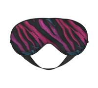 Abstract Zebra Stripes Black Pink Sleep Mask Eye Mask with Adjustable Strap, Eye Sleep Shade Cover Blocks Light for Women Men Airplane Travel Nap Meditation