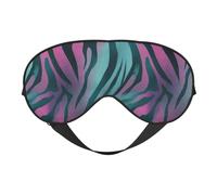 Abstract Zebra Stripes Pink and Turquoise Sleep Mask Eye Mask with Adjustable Strap, Eye Sleep Shade Cover Blocks Light for Women Men Airplane Travel Nap Meditation