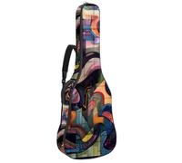 Abstract Zig Zag Pattern Acoustic Guitar Bag Thick Padded, Waterproof Guitar Gig Bag for 40 41 42 Inch Guitars