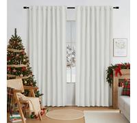 Abstractex Natural Ivory Blackout Curtains 72 Inch Long, Burlap Linen Textured Modern Thermal Insulated Rustic Farmhouse Back Tab Window Treatment for Bedroom Living Room Dining 52" W 2 Pcs