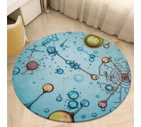Abstraction Biology Chemistry Area Rug Washable Circle Carpet Non-Slip Round Floor Rug Small Low Pile Waterproof Print Door Mat Pad Decor for Bedroom Living Room Bathroom Kitchen 60 * 60cm