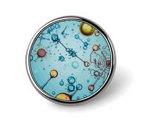 Abstraction Biology Chemistry Round Badge Personalized Metal Lapel Pin Badges Fit Clothing Bags Hat Humorous Printed Brooch Badge Party Decorations Accessories for Men Women