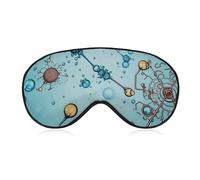 Abstraction Biology Chemistry Sleep Mask for Women Men Side Sleeper Eye Cover with Adjustable Strap Soft Breathable Blackout Mask Slip-Free Deep Sleeping Travel Essentials