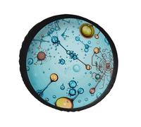Abstraction Biology Chemistry Spare Tire Cover PVC Leather Spare Wheel Cover Dustproof Waterproof Jeep Tire Cover for 32inch Camper, RV Trailer, Truck, SUV Fit Diameter 28-34 Inch