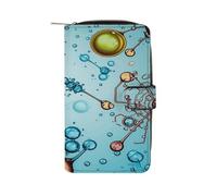 Abstraction Biology Chemistry Wallet Multifunctional Leather Wallets for Men Compact Long Wallet Credit Card Holder Passport Bag