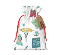 Abstraction Biology Chemistry4 Print Christmas Bag Festive Present Sack Xmas Drawstring Bags Party Decor Gift