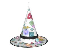 Abstraction Biology Chemistry4 Print Halloween Hat Versatile Lightweight Costume Accessories Foldable Pointed Hatwithlight
