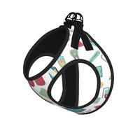 Abstraction Biology Chemistry4 Print Harness Leash Set For Cats And Dogs, Reflective Adjustable, Soft Breathable Mesh Vest With Escape-Proof Lead, For Small Pets And Kitten Puppies