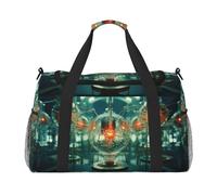 abstraction biology chemistry4 print Overnight Bags for Women and Men Shoulder Bag Carry On Bag for Traveling Travel Essentials, Black, One Size