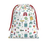 Abstraction Biology Chemistry4 Print Ultra Soft Plush Gift Bags, Drawstring Christmas Party Candy Treat Favors, Xmas Holiday Sacks, Wedding Jewelry Pouches