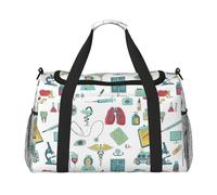Abstraction Biology Chemistry4 Travel Duffel Bag Weekend Bag Weekender Overnight Carry On Hand Bag Workout Sport Hospital
