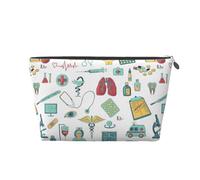 Abstraction Biology Chemistry4 Vagilo Leather Toiletry Bag - Stylish & Durable Toiletry Kit for Travelers, Cosmetic Organizer, Makeup Bag, Carry-On, Portable Organizer, Zippered Pouch