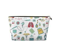 Abstraction Biology Chemistry4 Vagilo Leather Toiletry Bag - Stylish & Durable Toiletry Kit for Travelers, Cosmetic Organizer, Makeup Bag, Carry-On, Portable Organizer, Zippered Pouch