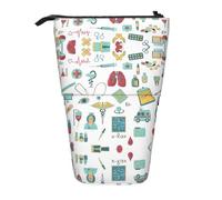 Abstraction Biology Chemistry4 Vertical Retractable Pencil Case Stationery Box Adult Office Organizer Box