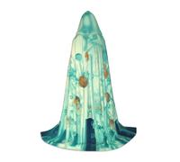 Abstraction Biology Chemistry42 Print Hooded Robe Adult Wizard Robes Monk Priest Cloak Halloween Cosplay Knight Hood Cape, Black, Large