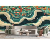 Abstraction Geometry 3D Photo Wallpaper Non-Woven Wall Mural Minimalist Style Wall Mural Decoration Poste Premium Wallpaper Wall Art for Living Room Bedroom W250xH175 20f365