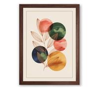 Abstracts Botanical Framed Wall Art Print A1 (84.1×59.4cm) Walnut, Wall Decor for Living Room, Bedroom, Office & Home, Ready to Hang, Art Gift