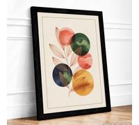 Abstracts Botanical Framed Wall Art Print A2 (59.4×42cm) Black, Wall