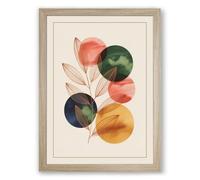 Abstracts Botanical Framed Wall Art Print A2 (59.4×42cm) Oak, Wall Decor for Living Room, Bedroom, Office & Home, Ready to Hang, Art Gift