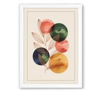 Abstracts Botanical Framed Wall Art Print A3 (42×29.7cm) White, Wall Decor for Living Room, Bedroom, Office & Home, Ready to Hang, Art Gift
