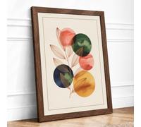 Abstracts Botanical Framed Wall Art Print A4 (29.7×21cm) Walnut, Wall