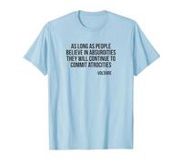 Absurdities and Atrocities Voltaire Light T-Shirt, Men, Baby Blue, Small