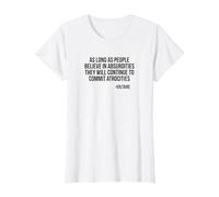 Absurdities and Atrocities Voltaire Light T-Shirt, Women, White, Medium