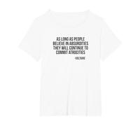 Absurdities and Atrocities Voltaire Light T-Shirt, Women's Plus, White, 5X