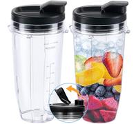 ABTER Replacement 24 oz Nutri Ninja Blender Cups With Sip & Seal Lids,For Blender BL450 BL454 BL480 BL481 BL482,Measuring Scale Cup Mug, Compatible with Nutri Ninja Auto IQ Series Blenders,2 Pcs