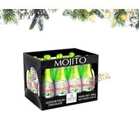 Abtey CASIER NOIR MOJITO Liquor Chocolates Collection - 12 Dark Chocolate Bottles with Mojito Liqueur Filling - Mojito Selection In A Black Crate Gift Box - 108g