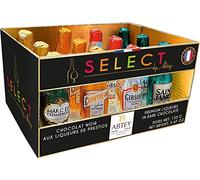 ABTEY SELECT Premium Liqueurs in Dark Chocolate 155g - 3 x Marc de Champagne, 3 x Cointreau, 3 x Gibson's Gin & 3 x Saint James Rum