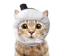 ABTOLS Halloween Dog Cat Ghost Shape Hat, Adjustable Soft Small Pet White Ghost Cap Headwear for Puppy Dogs Kittens Halloween Festival Cosplay Costume Accessory Headgear