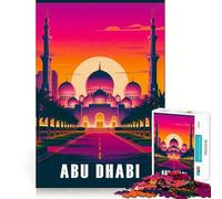 Abu Dhabi Grand Mosque Art Poster Jigsaws for Adults1000 Pieces Indoor Play Precise Connection Family Game Furniture Decor (50x75cm)