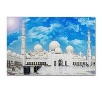 Abu Dhabi Jigsaw Puzzle 1000 Piece Uae Sheikh Zayed Grand Mosque Abu Dhabi Puzzle Game Artwork Travel Souvenir Papery 38x52CM