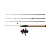 Abu Garcia Diplomat V2 Travel Combo, Rod and Reel Combo, Spinning, Lure Fishing, Supplied With Hard Travel Case, Predator Fishing, Pike/Perch/Zander, Unisex, Black/Red, 2.13m | 5-21g