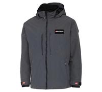 Abu Garcia Waterproof Fishing Jacket - Weatherproof, Breathable & Durable Nylon | Adjustable Hood, Wind Protection, Outdoor Fishing Jacket for All Conditions | Grey | XL