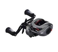 Abu Garcia MAX 40-60 Low Profile Reel, Fishing Reel, Low Profile Baitcast Reels, Predator Fishing, Pike, Zander, Catfish, Unisex, Grey/Red, 40 | Right Hand