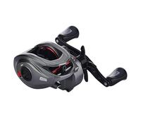 Abu Garcia MAX 40-60 Low Profile Reel, Fishing Reel, Low Profile Baitcast Reels, Predator Fishing, Pike, Zander, Catfish, Unisex, Grey/Red, 61 | Left Hand