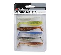 Abu Garcia Paddletail Soft Lure Kit, 6 All-Round Soft Baits in Proven Fish-Catching Colours, Ideal For Perch, Pike, and Zander, Fish With Jig Head, Dropshot, Carolina Rig,80mm