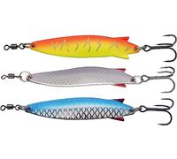 ABU GARCIA Toby Spoon Fishing Lures - 3 Pack - Classic Flashing Wobble Spoon Bait for Salmon, Sea Trout, Trout, Bass, Pollack, Mackerel, assorted, 75mm