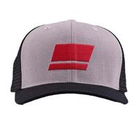 Abu Garcia Flag Trucker Fishing Cap | Mid-Crown Snapback Hat | Pre-Curved Recycled Visor | Front Flag Logo & Side Wordmark Embroidery | Outdoor Angler Hat | Fishing & Boating Cap | Grey/Black