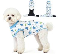 Abuandi Recovery Suit for Dogs After Surgery, Professional Dog Surgical Suit for Female Spay, Male Neuter, E-Collar & Cone Alternative Dog Onesie for Abdominal Wounds Skin Disease, Blue, XS