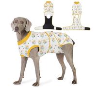 Abuandi Recovery Suit for Dogs After Surgery, Professional Dog Surgical Suit for Female Spay, Male Neuter, E-Collar & Cone Alternative Dog Onesie for Abdominal Wounds Skin Disease, Yellow, XXL