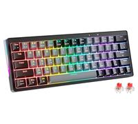 abucow 60% Mechanical Gaming Keyboard Red Switch Wired Compact Keyboard with RGB Backlight Anti-Ghosting No-Conflict 63 Swappable keycaps Ergonomic Design for Windows/Mac (Gray-Black) (Black-Gray)