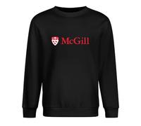 Abuela McGill University Logo Men's Long Sleeve Crewneck 100% Cotton Pullover Sweatshirts Black S