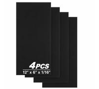 ABuff 4Pack Anodized Aluminum Sheet 6 x 12 x 1/16(0.06") Inch Black Anodized Aluminum Metal Plates Engraving Blanks for Laser Engraving, DIY, 1.5MM Thin Decorative Aluminum Metal Sheets for Crafting