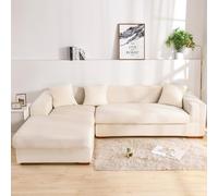 ABUKJM Corner sofa cover l shape two items need to be purchased, Combination All-inclusive Sofa protector cover for living room, dust-proof, Machine washable (Beige,4-seater 230-300cm)