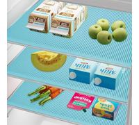 Abulun 3pcs Silicone Fridge Liners for Shelves, Reusable Washable Fridge Shelf Liners, Big Size Cuttable Fridge Mats